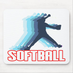 Fasta gradsoftballsilhouetten musmatta