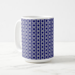 Fasta mellangärdiga blå kvadratiska former kaffemugg