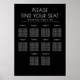 Fasta sätesdiagram för svart och vitt modernt Bröl Poster