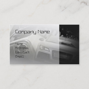 fasta sportbilen i vit visitkort