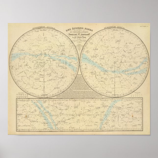 Fasta stjärnor karta poster (Framsidan)