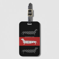Fästade Dachshunds på stripe-Personligen