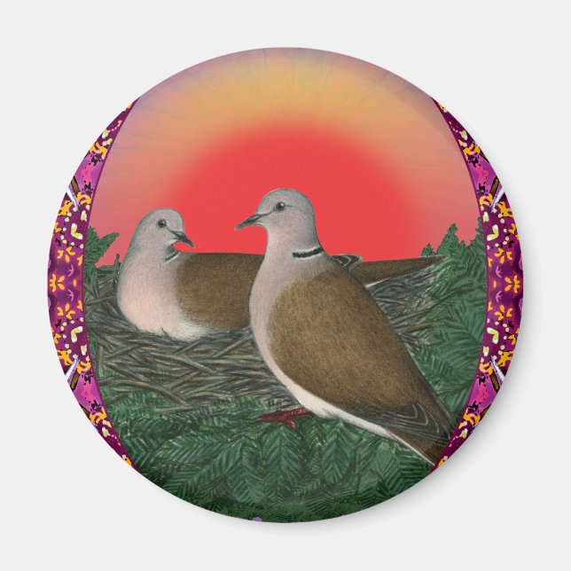Fästade duvor magnet (Framsidan)