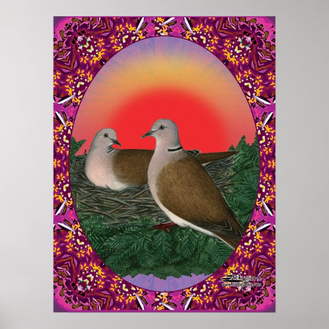 Fästade duvor poster (Framsidan)