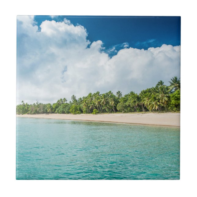 Fästade persikor av Tropical Handflatan Kakelplatta (Framsidan)