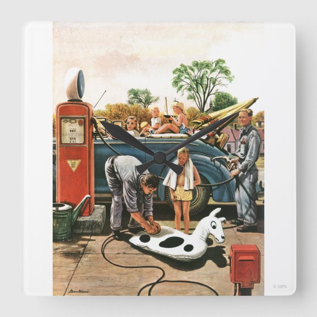 Fästande Beach Leksak Fyrkantig Klocka (Framsida)