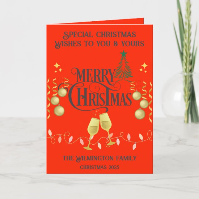 Fästande julafton i familjen kort (Framsida)