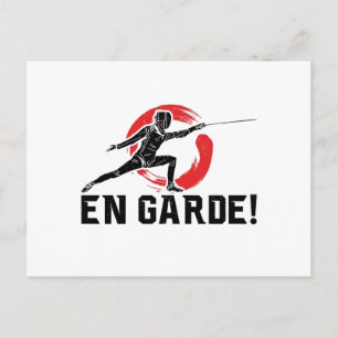 Fästanvisningar Fencer Foil en Garde Gifts Vykort