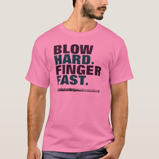 Fastar det hårda fingret för slaget flöjtmusikband t-shirt (Framsida)