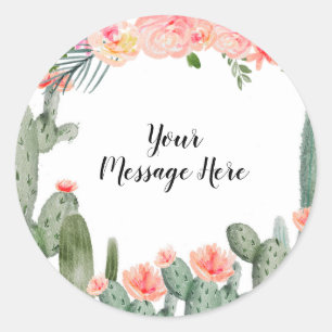 Fästare för mjukt Peach Watercolor Message Runt Klistermärke