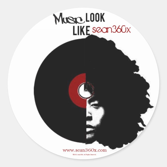 Fästare sean360x MUSic Runt Klistermärke (Framsida)