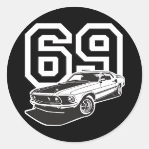 Fastback 69 runt klistermärke