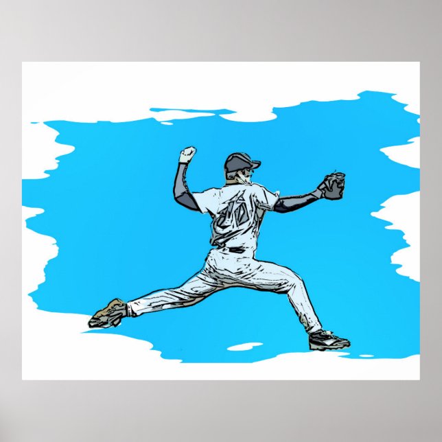 Fastball Baseball Pitcher Poster (Framsidan)