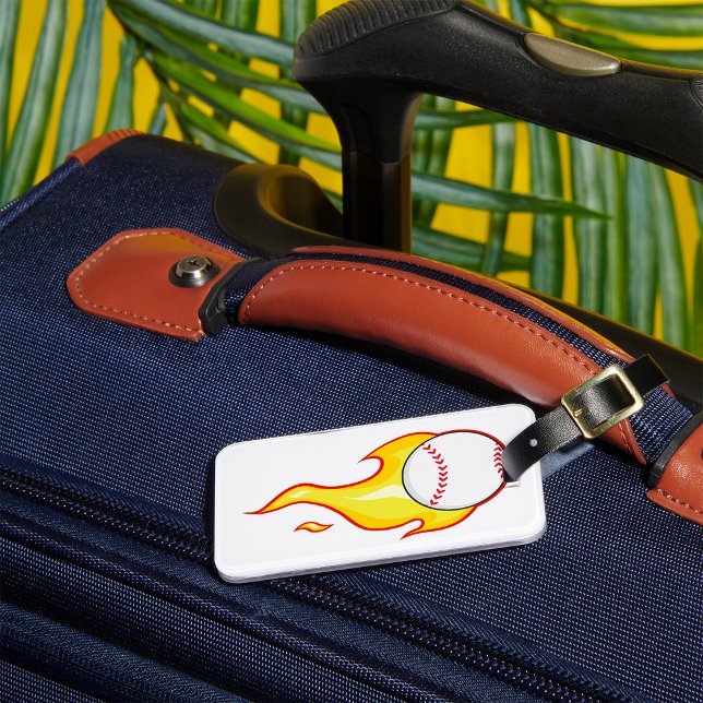 Fastball Flame Baseball Sports Bagagebricka (Skapare uppladdad)