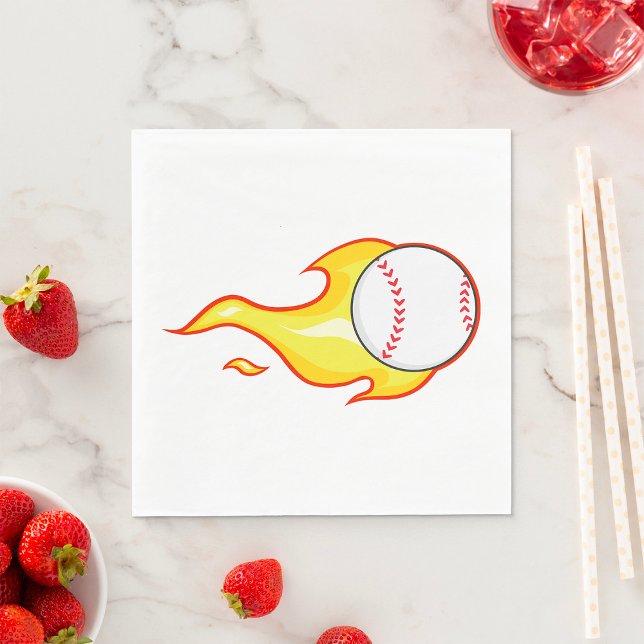 Fastball Flame Baseball Sports Pappersservett (Skapare uppladdad)