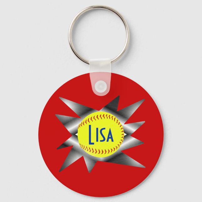 Fastbeck - nyckelkedja för softball nyckelring (Framsida)