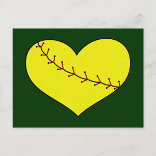 Fastbeck Softball Heart vykort