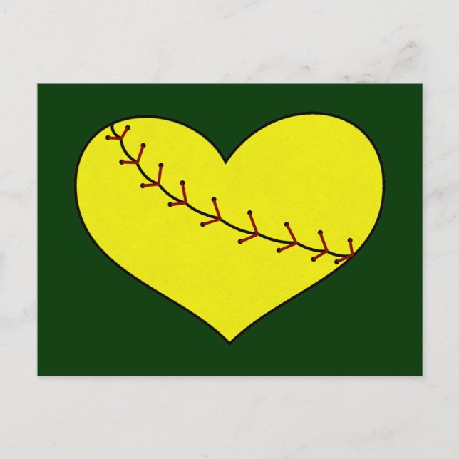 Fastbeck Softball Heart vykort (Framsida)