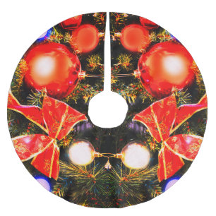 Fästbovar och baljor julgransmatta borstad polyester