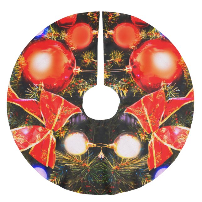 Fästbovar och baljor julgransmatta borstad polyester (Framsidan)