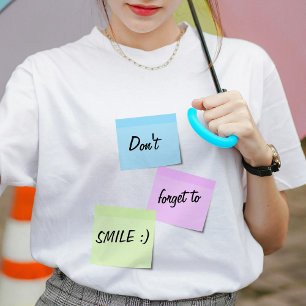 Fäster anteckningar Cute Pastel färg Smile-Anpassn T-shirt