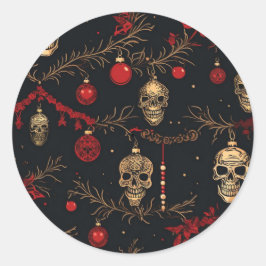 Fäster för dekorerad skull runt klistermärke