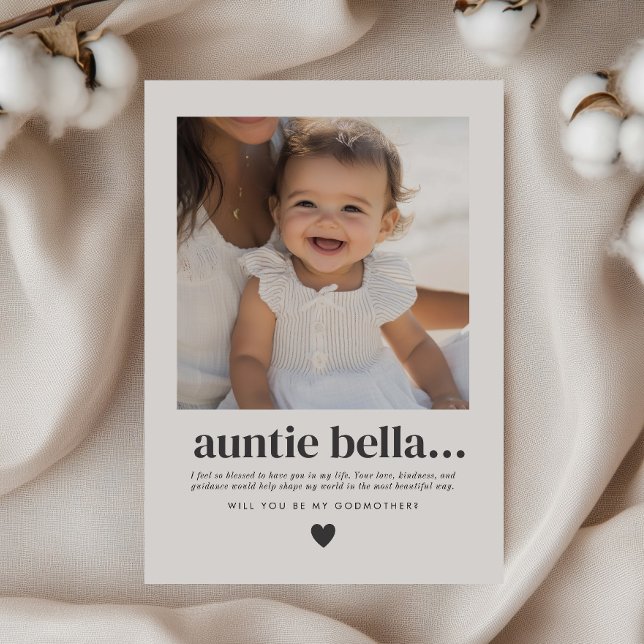 Faster Gudmor Farmor Torg Foto Inbjudan (Auntie Godmother Square Photo Card)