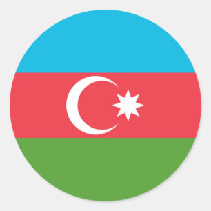 Fäster med Flagga från Azerbajdzjan Runt Klistermärke