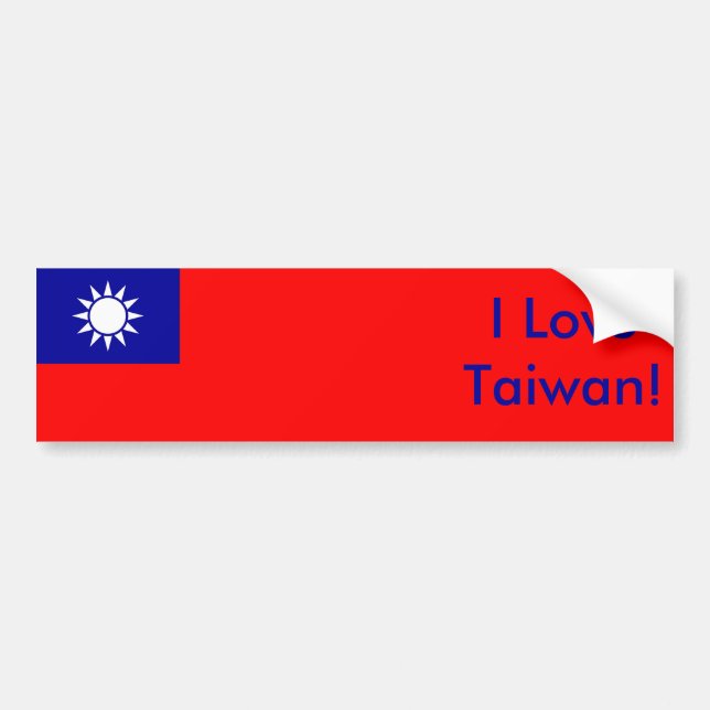 Fäster med Flagga från Taiwan Bildekal (Framsidan)