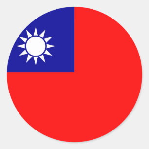 Fäster med Flagga från Taiwan Runt Klistermärke