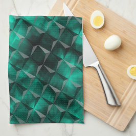 Fäster mot trianglar nedfläckad i vissa emerald fä kökshandduk