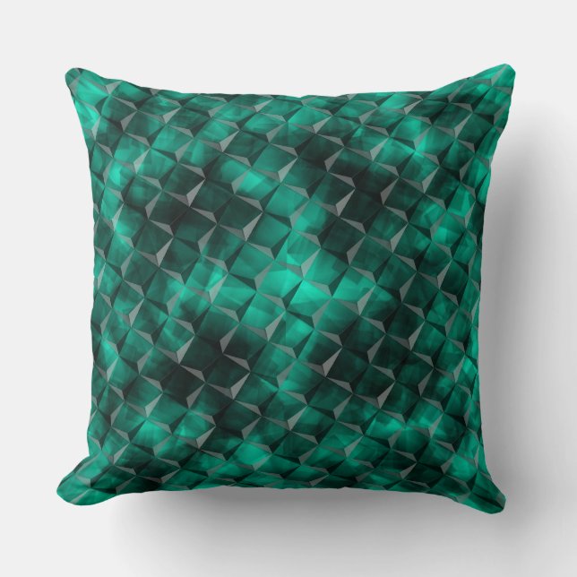 Fäster mot trianglar nedfläckad i vissa emerald fä kudde (Framsida)