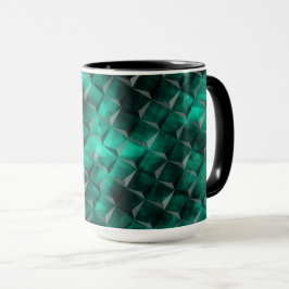 Fäster mot trianglar nedfläckad i vissa emerald fä mugg