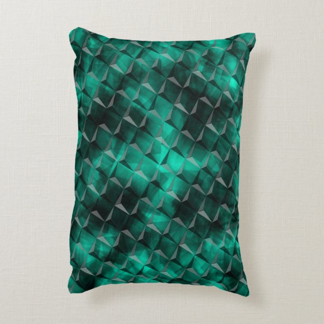 Fäster mot trianglar nedfläckad i vissa emerald fä prydnadskudde (Baksidan(Vertikal))