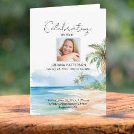 Fäster Ocean Beach Firande av Life Funeral Program