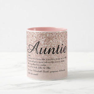 Fastermosta Definition Girly Rosa Guld Glitter Mugg
