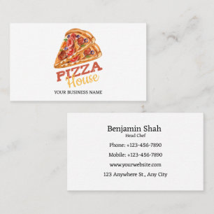 Fastfood Pizza logotyp Visitkort