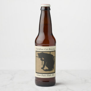 Fastidious Cat Clean Tass Ale Beer Flaska-etikett Ölflaska Etikett