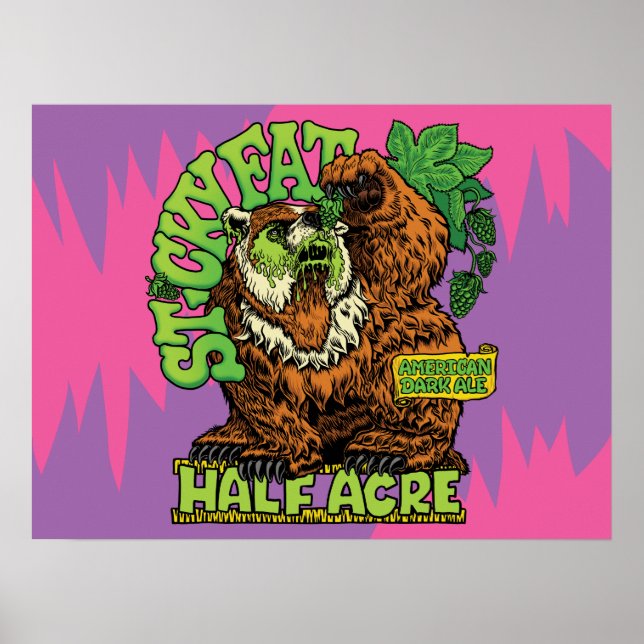 Fästig Tjock American Mörk Ale Poster (Framsidan)