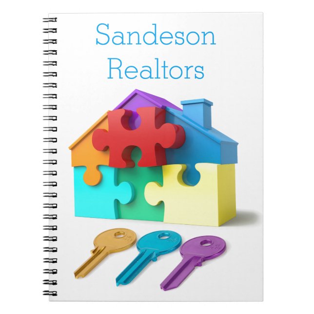 Fastighet fastighetsmäklare, fastighetsmäklare, anteckningsbok med spiral (Framsidan)