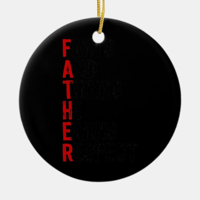 Fastigheter och tankar han respekterar Fars dag Julgransprydnad Keramik (Framsidan)