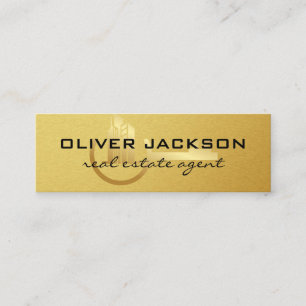 Fastighets Gold Key Byggnad Logo Mini Visitkort
