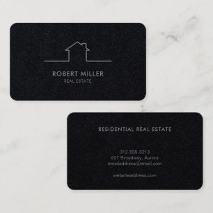 Fastighets Hem Logo Realtor Svart Visitkort