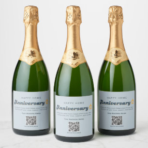 Fastighets Hemjubileum QR-kod Retro Blå