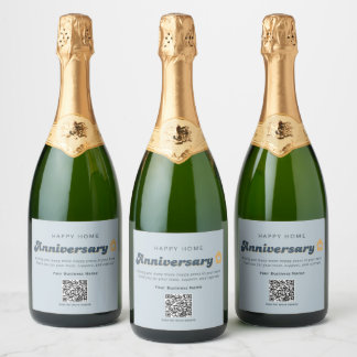 Fastighets Hemjubileum QR-kod Retro Blå