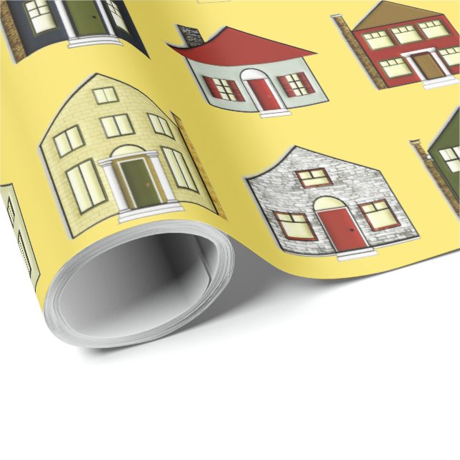 Fastighets Hus Presentpapper (Rullad Hörn)