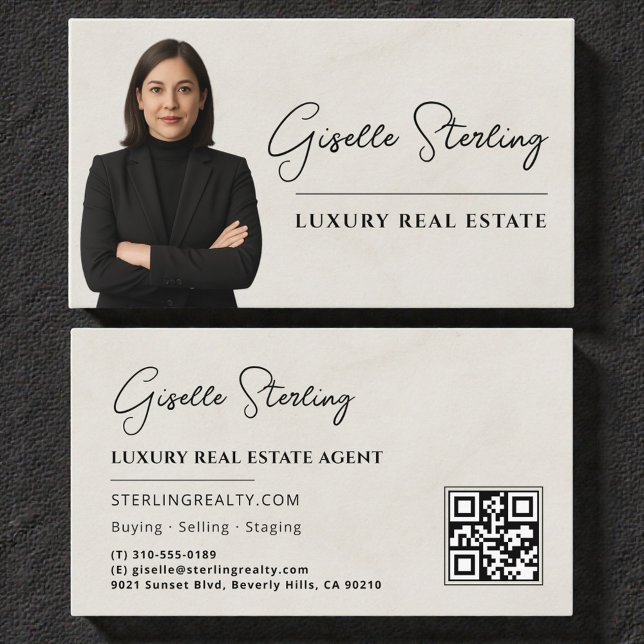 Fastighets QR-kod Foto Marmor Sten Visitkort (Skapare uppladdad)
