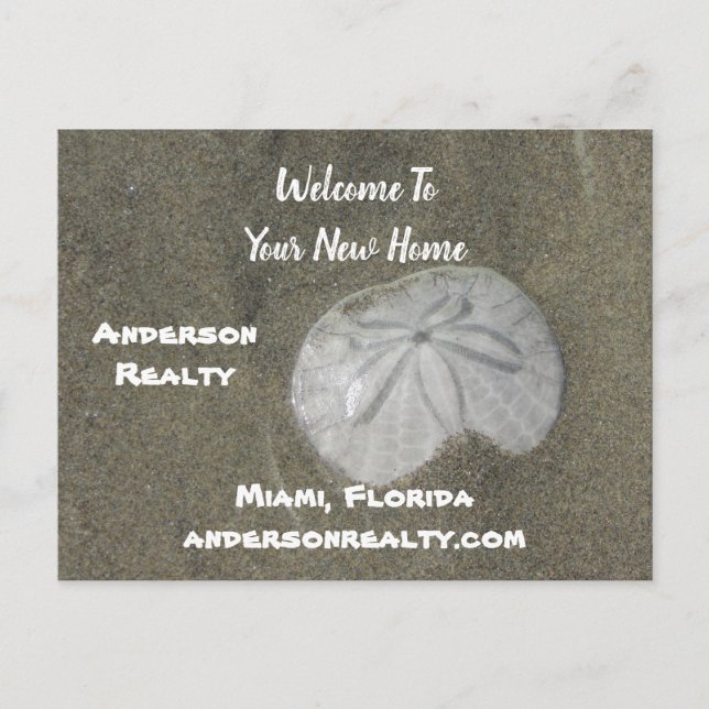 Fastighets Sand Dollar Kust Hus Försäljning Promo Vykort (Framsida)