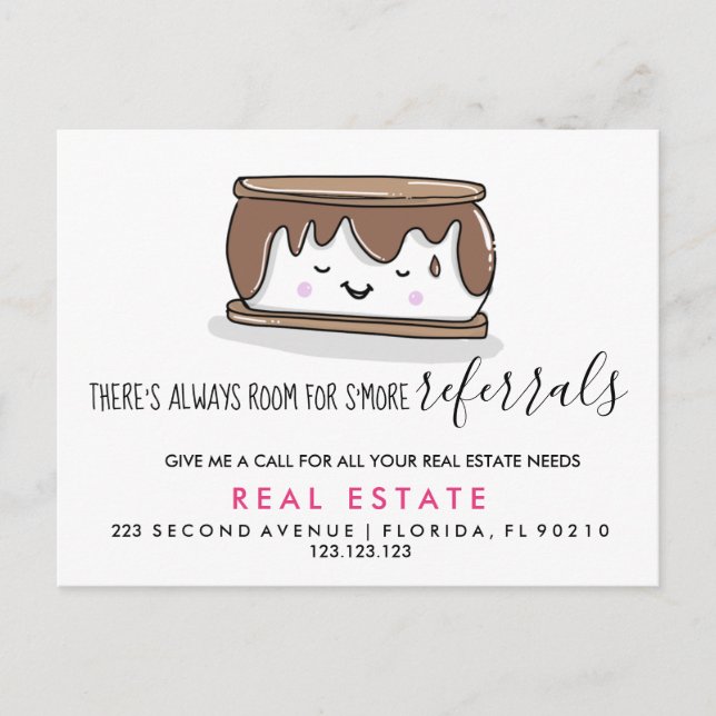 Fastighets S'MORE rekommendationer Annonseringskor Meddelande Vykort (Framsida)