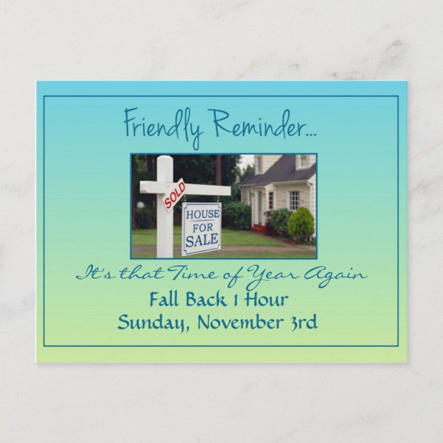 Fastighetsannonsering för sommartid vykort (Framsida)